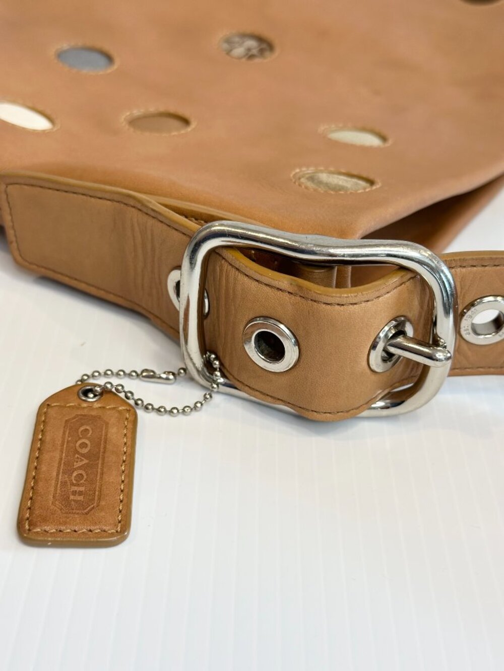 COACH Tan Polka Dot Limited Edition Hobo with Nickel Hardware - Picture 9 of 15